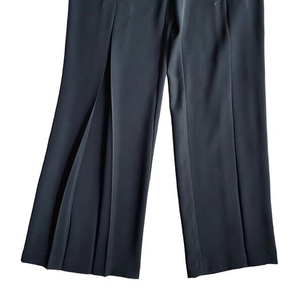 Joseph Ribkoff Dress Pants 8 Black High Rise Wide Leg Flowing Designer Nautical - Picture 5 of 15
